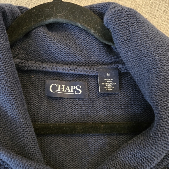 CHAPS I M Cotton Shawl Collared Cardigan I navy blue - Picture 5 of 9